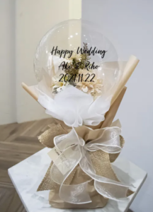 結婚式-電報-祝電】balloon-flower-beige-バルーンフラワーベージュ【ブーケタイプ】-ラッピーのバルーン電報-03-09-2026_08_31_AM